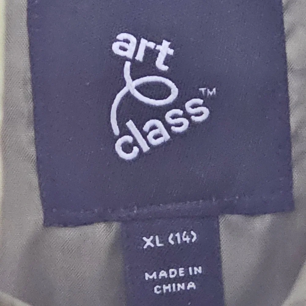 Art Class Boys Olive Green Puffer‎ Vest XL 14 Full Zip Quilted Sleeveless Jacket